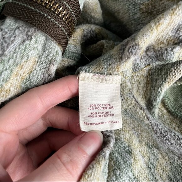 Free People Army Green Camouflage Hooded Sweatshirt Size Medium - Picture 5 of 6